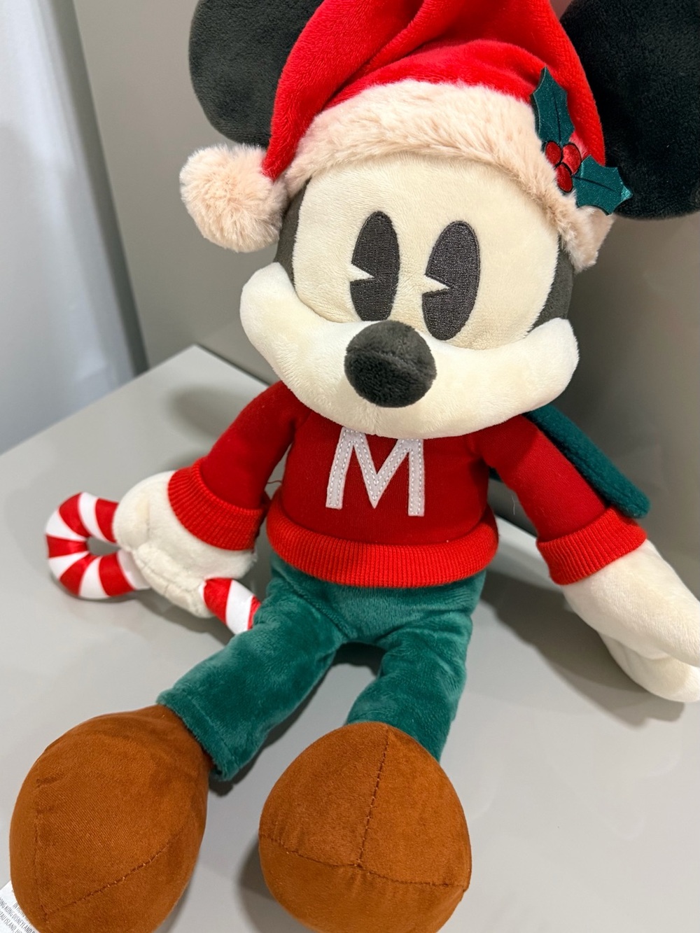 Disney Holiday Mickey Mouse Plush in Red, Green & Brown